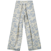 Pantalon ample à jambes larges pour femme, taille mi-haute, imprimé, décontracté, pour soirée, avec rivets, été, respirant, coton recyclé BCI durable
