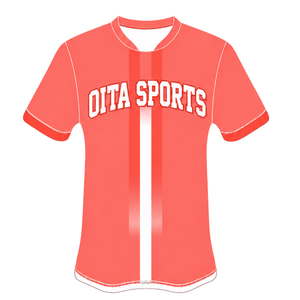 Conjunto de Rugby Rojo Coral y Blanco, Jersey de Manga Corta con Cierre Frontal, Pantalones Cortos a Juego, Uniforme Deportivo Transpirable para Entrenamiento de Equipo - Product Image 3