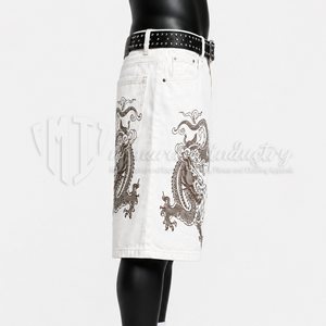 Pantalones Cortos de Mezclilla Personalizados con Logotipo Bordado, Estilo Vintage, Corte Recto, por Encima de la Rodilla, para Hombre - Product Image 5