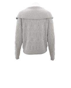 Women's Cable Knit Pullover <b>Sweater</b> With Sailor Collar Zip Front Full Sleeve Winter Knitted Top - Product Image 2