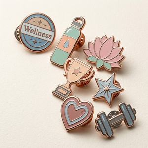Broches en émail métalliques personnalisées pour le Pilates, le yoga et le fitness, badges commémoratifs mignons pour les anniversaires de club de gym, médailles, broches - Product Image 5