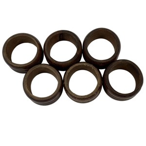 Anneaux de serviette en bois ronds de 4,5 cm, modernes, luxueux, écologiques, durables, décoration de table pour mariage, dîner, fête - Product Image 4