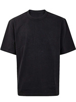 T-shirt Homme Oversize en Coton Premium Coupe Classique Vintage Tricoté Lourd Respirant avec Logo Avant Minimaliste Style Streetwear Été