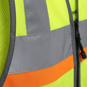 Construction Safety Reflective Tape <b>Worker</b> Vest Workwear Waterproof High Visibility Winter Security Zipper Vest <b>Jacket</b> - Product Image 6