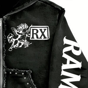 Sudadera con Capucha Personalizada de Fabricante, con Pedrería, Oversize, de Felpa Francesa, con Bordado Desgastado y Lavado Ácido - Product Image 2