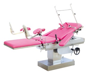 LABYCARE SKSS819 Comfortable Hospital Obstetric Hydraulic <b>Bed</b> Adjustable Positions Leg Supports <b>Easy</b> Mobility Stainless Steel - Product Image 3