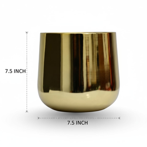 Maceta de Metal con Forma de Manzana Chapada en Oro, Macetero Decorativo de Lujo para Plantas de Interior, Elegante Soporte para Flores con Acabado Dorado para Mod - Product Image 5