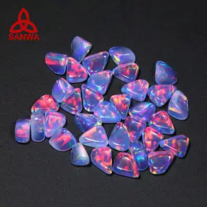 Sanwa 14 Colored Galaxy Opal OP714 Blue Opal Red Fire Tumbled Stone Compatible With COE33 Best Price For Inlay Design Products