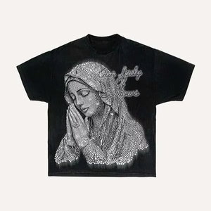 เสื้อเชิ้ตผู้ชายทรงหลวมสไตล์โกธิคพิมพ์ลายคลาสสิค Y2K แนวเรโทร แขนสั้น ลายการ์ตูน ผ้าป๊อปลิน ทรงโอเวอร์ไซส์ ใส่สบาย 100% ผ้าฝ้าย - Product Image 4
