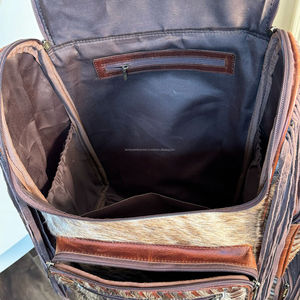 Usine directe en gros en cuir de vachette frange couche sac à dos en gros en cuir véritable multi-fonctionnel voyage sac à dos sacs - Product Image 6