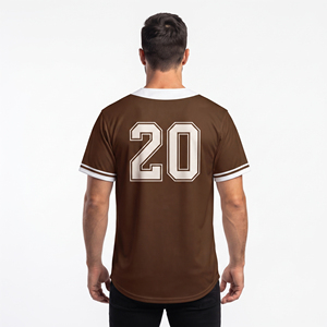 Premium Men's Baseball Jersey Sports Men's Baseball Jersey 100% Polyester Men's Baseball Jersey Full Button Custom - Product Image 2