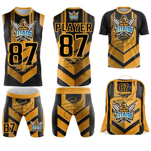เสื้อฟุตบอลแบบไร้แขน คอวี ทรงเข้ารูป สำหรับผู้ชายและเยาวชน แบบซับลิเมชั่นสั่งทำพิเศษ ระบายอากาศได้ดี พร้อมชื่อทีมและชื่อผู้เล่น สำหรับฟุตบอล 7 คนต่อทีม - Product Image 1