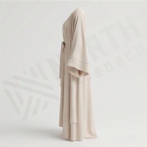 Conjunto Popular de Abaya y Jilbab Abiertos, OEM, Dos Piezas, Personalizable, Transpirable, Premium, con Cinturón para Mujer, Ropa Islámica Modesta - Product Image 3