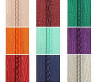 Fermeture éclair en nylon multicolore à glissière lisse pour vêtements, vestes, sacs, accessoires de couture, taille et couleur personnalisées, vente en gros B2B