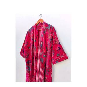 Peignoir en tissu de velours à motif de cocotier avec cordon de serrage Peignoirs de bain toutes saisons - Product Image 5