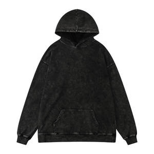 Sweat à capuche zippé 100 % coton effet vieilli avec broderie personnalisée, coupe classique, design délavé à l'acide pour homme - Service OEM disponible - Product Image 2