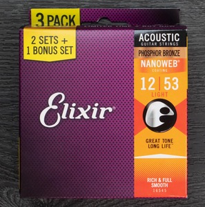 Compre cuerdas de guitarra Elixir, paquete de 3 cuerdas originales con revestimiento, proveedor mayorista al por mayor para exportación - Product Image 2