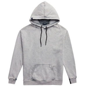 Sudadera con Capucha Gris para Hombre, Corte Regular, Color Sólido, Informal, de Algodón Tejido, con Bolsillo, para Otoño - Product Image 2