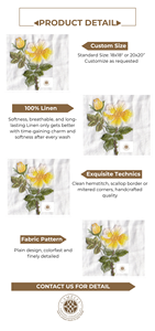 Hand embroidered yellow daisy linen napkin, fresh floral charm, perfect for dining <b>table</b>, events and home <b>d</b>écor - Product Image 2