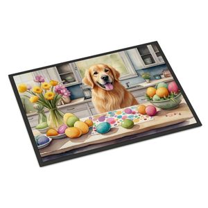 Nuevo felpudo para exteriores e interiores de 18H X 27W, alfombra decorativa Golden Retriever de Pascua, alfombrilla antideslizante y lavable para puerta delantera de pila baja - Product Image 1