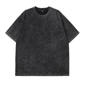 T-shirt Homme Oversize 100% Coton Épais OEM, Impression Personnalisée, Logo, Effet Délavé Acide, Style Vintage - Product Image 1