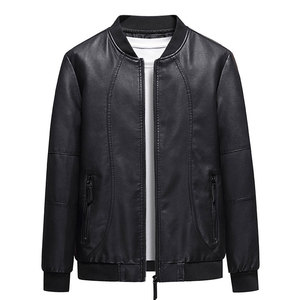 Veste en cuir de qualité supérieure conçue pour hommes, fermeture éclair sur le devant, manches longues, vêtement d'extérieur élégant, vêtements décontractés pour temps froid - Product Image 1