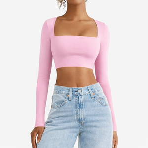 Unisex Biowash Super Soft Combed 100% Organic Cotton Solid Color Crop <b>T</b>-Shirt Appliques Hole Breathable Comfortable Eco-Friendly - Product Image 4