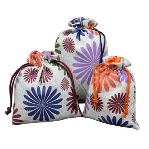 High Quality Cotton Lined Drawstring <b>Bag</b> Printed Jute for Jewellery Promotion Fashion Low Price Cosmetic Packaging All Sizes - Product Image 1