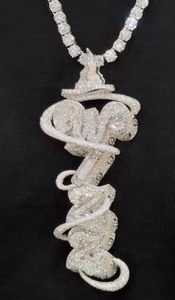 Pendentif en diamant platine avec diamants naturels taille brillant ronde, bijou de luxe, certifié GIA, cadeau unisexe - Product Image 3