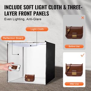 Kit Professionale Lightbox per Studio Fotografico 39'' X 39'' con 210 Luci LED 5600K, 5 Sfondi in Tessuto e Adattatore di Alimentazione per Servizi Fotografici - Product Image 5