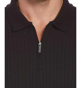 เสื้อโปโลมีซิป1/4ถักลายเข้ารูปของผู้ชาย PERRY ELLIS - Product Image 3