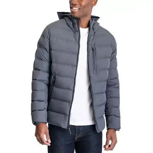 Custom Logo Waterproof Eco-Friendly Reversible Thick Puffer <b>Jacket</b> <b>Men's</b> Winter Plus Size Hooded Zipper Casual Style - Product Image 4