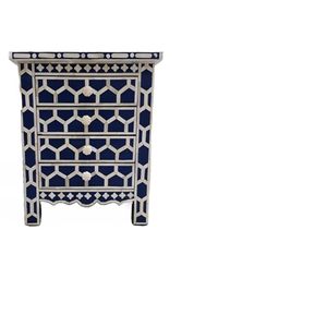 Handmade Blue Bone Inlay <b>Chest</b> <b>of</b> <b>Drawers</b> Traditional Wood Furniture for Living Room Bedroom Side Table - Product Image 1