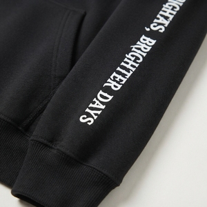 Sweat à capuche oversize noir pour homme avec logo imprimé sur le devant et poche, style streetwear, en coton French Terry, coupe classique, pour l'automne - Product Image 6