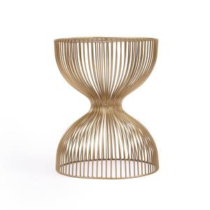 Table d'appoint moderne en fil métallique doré en forme d'heure de prière, pouf tambour en métal, table d'appoint décorative pour salon, tabourets - Product Image 1