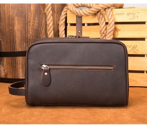 <b>Men</b> Vintage Travel <b>Pouch</b> Shaving Bag Travel Accessories Organizer Cosmetic Case Leather Dopp Kit Leather Toiletry Bag. - Product Image 3