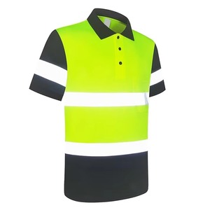 High Visibility Reflective Safety Polo Shirt Class 2 Workwear Warning Uniform for <b>Construction</b> Road Crew - Product Image 3