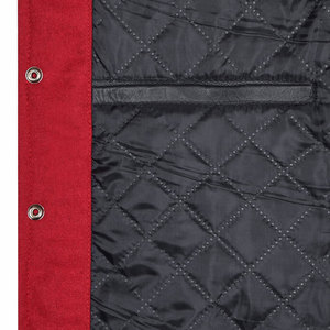 Men's <b>Red</b> Varsity <b>Jacket</b> Gray Polyester Sleeves Stand Collar Zipper Closure Casual Autumn <b>Waterproof</b> Discharge Polyester Bulk - Product Image 6