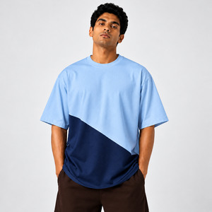T-shirt pour homme en tissu tissé polyester/coton, imprimé tie-dye, design vierge personnalisable, qualité supérieure, nouveau modèle, éco-responsable - Product Image 4