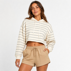 New Fashion Breathable Women Crop Top <b>Hoodies</b> Wholesale Women <b>Workout</b> Crop Top Hoodie for Sale - Product Image 6