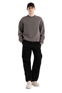 Hombres XL O-cuello acanalado Beige manga completa caída hombro Top personalizado 100% mezcla de algodón de calidad superior ajuste suelto OEM ODM - Product Image 2