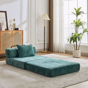 Divano Sezionale Modulare Monoposto Senza Struttura, Convertibile in Letto da Terra, Telaio a Forma Fissa Compresso, Nessun Montaggio Richiesto, in Metallo - Product Image 2