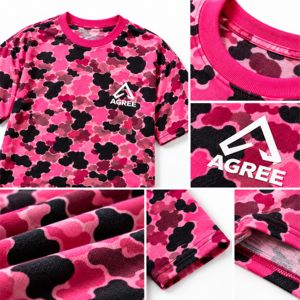เสื้อยืดคอกลมแขนสั้นทรงโอเวอร์ไซส์ลายทางผ้าฝ้ายเจอร์ซีย์ 100% พิมพ์ลายเลเซอร์สไตล์สตรีทสำหรับผู้ชาย AGREE - Product Image 6