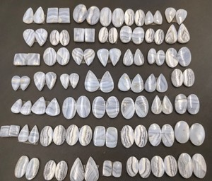 Natural Blue Lace Agate Cabochon Mix Shape Gemstone Designer Blue Lace Agate <b>Top</b> Quality Blue Lace Agate Flat Back Blue Lace - Product Image 1