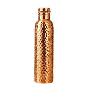 Handcrafted Hammered Pure Copper <b>Water</b> <b>Bottle</b> with Matching <b>Glass</b> Cup Ayurvdic Health Drinkware Wholesale Supplier - Product Image 6