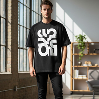 T-shirt Oversize Homme Personnalisé en Polyester Tricoté Lourd, Style Streetwear Vintage Délavé, Unisexe – Meilleure Vente