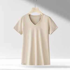 Camiseta de Mujer de Algodón Supima 100%, de Alta Calidad, Corte Regular, Cuello en V, Secado Rápido, Transpirable, Protección UV, MOQ Bajo - Product Image 5