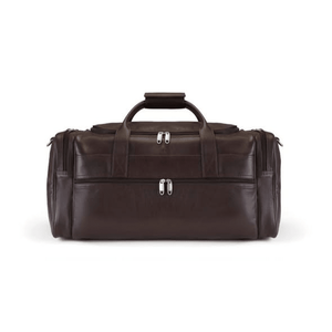 Sac de voyage en cuir de luxe marron, polyester durable, fermeture éclair, multi-poches, sac de week-end, bagage d'affaires, sac de sport, sac de gym - Product Image 1