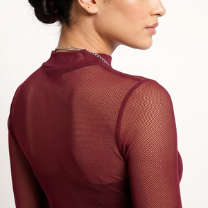 T-shirt transparent en maille légère pour femme, style sexy et tendance, à manches longues, pour club - Product Image 3