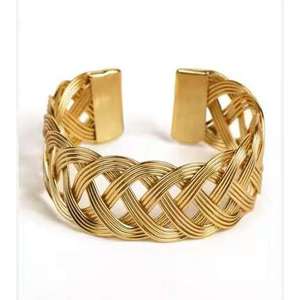 Ethnic Boho Style <b>Adjustable</b> Open Cuff <b>Bracelet</b> Premium Quality Handmade Solid Copper Crystal Fashion Accessory - Product Image 1